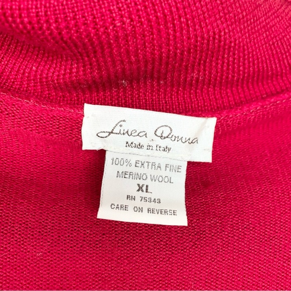 Linea Donna Womens 100% Fine Merino Wool Red Cowl Neck Sweater XL - Picture 5 of 6